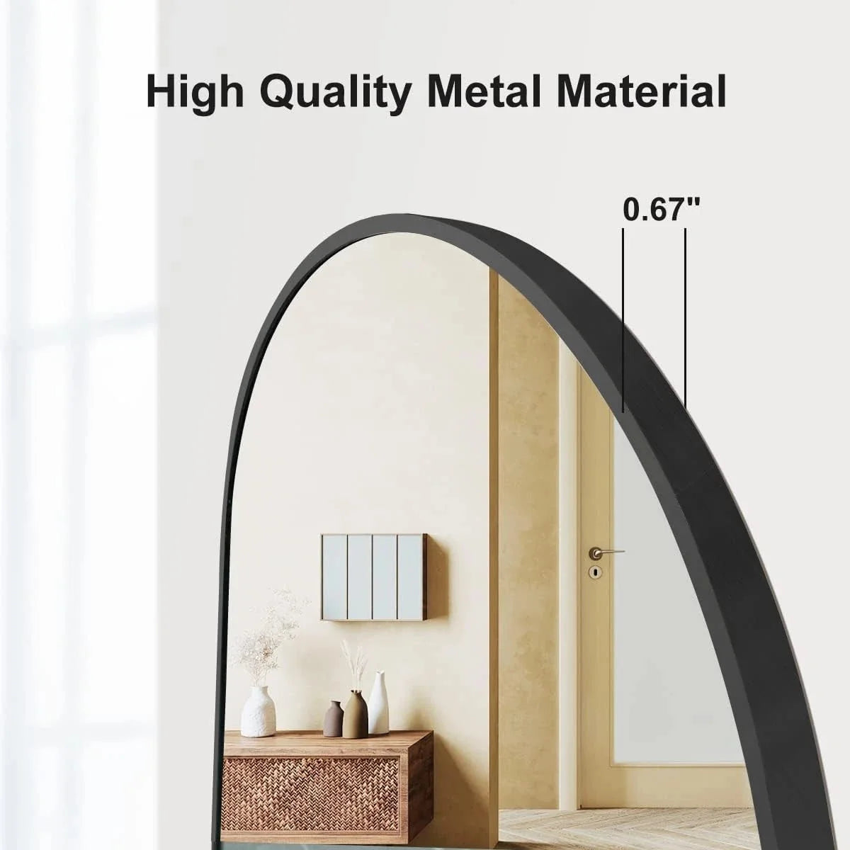 16''x48'' Arched Full Length Mirror for Wall,Full Body Arched-Top Hanging Mirror 07FC0E-D4 - KOEEK [4]