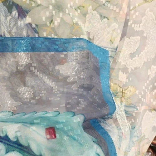 180x70cm Peacock Print Xiangyun Silk Scarf Chinese Style Shawl Wrap 07FC0E-D4 - KOEEK [5]