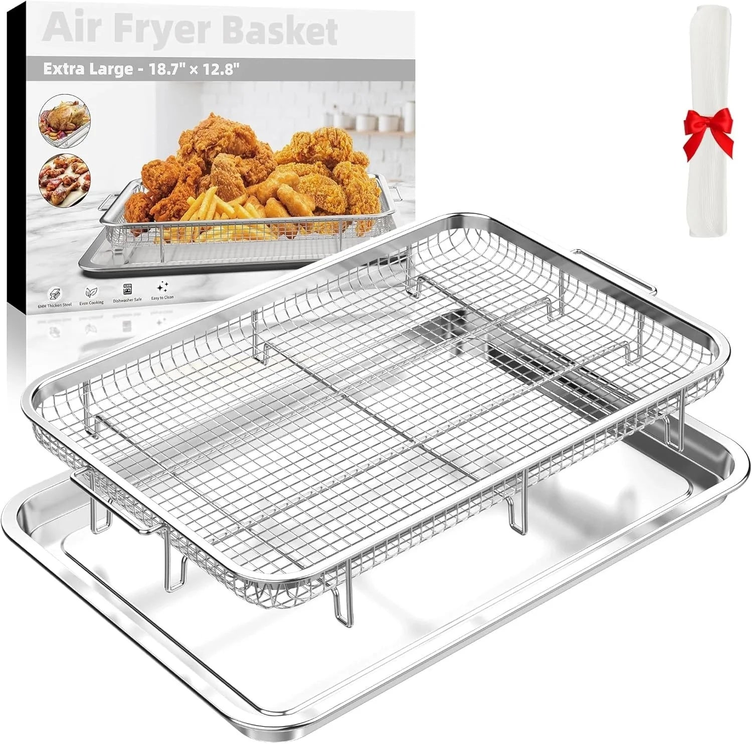 18.6×12.8oven-safe air fryer basketcomes with 30 sheets of baking paper 07FC0E-D4 - KOEEK [1]