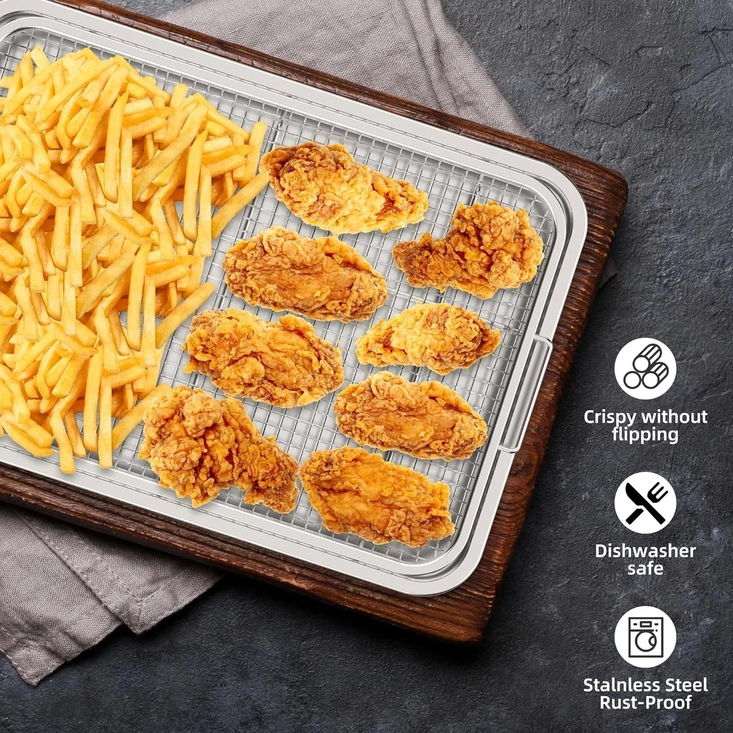 18.6×12.8oven-safe air fryer basketcomes with 30 sheets of baking paper 07FC0E-D4 - KOEEK [3]
