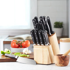 18-PiecePremium High Carbon Stainless Steel Blade Set with Pine Wood Block,Black 07FC0E-D4 - KOEEK [4]