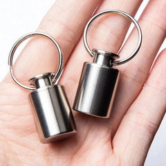 1PCS Titanium Pill Holder Case Organizer Container Portable Waterproof Keychain 07FC0E-D4 - KOEEK [1]