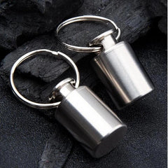 1PCS Titanium Pill Holder Case Organizer Container Portable Waterproof Keychain 07FC0E-D4 - KOEEK [2]