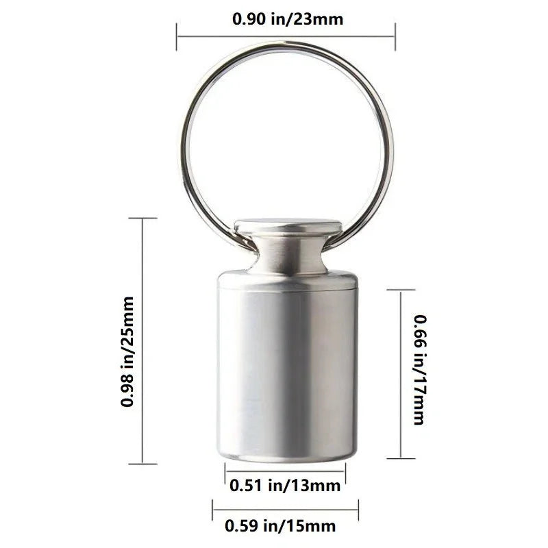 1PCS Titanium Pill Holder Case Organizer Container Portable Waterproof Keychain 07FC0E-D4 - KOEEK [3]