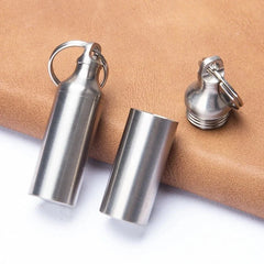 1PCS Titanium Pill Holder Container Organizer Case Waterproof EDC Keychain Box 07FC0E-D4 - KOEEK [4]