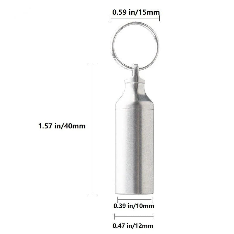 1PCS Titanium Pill Holder Container Organizer Case Waterproof EDC Keychain Box 07FC0E-D4 - KOEEK [8]