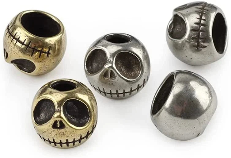 1PC Pumpkin Lanyard Bead Skull Paracord Knife Beads  Solid Brass EDC Pendant 07FC0E-D4 - KOEEK [1]
