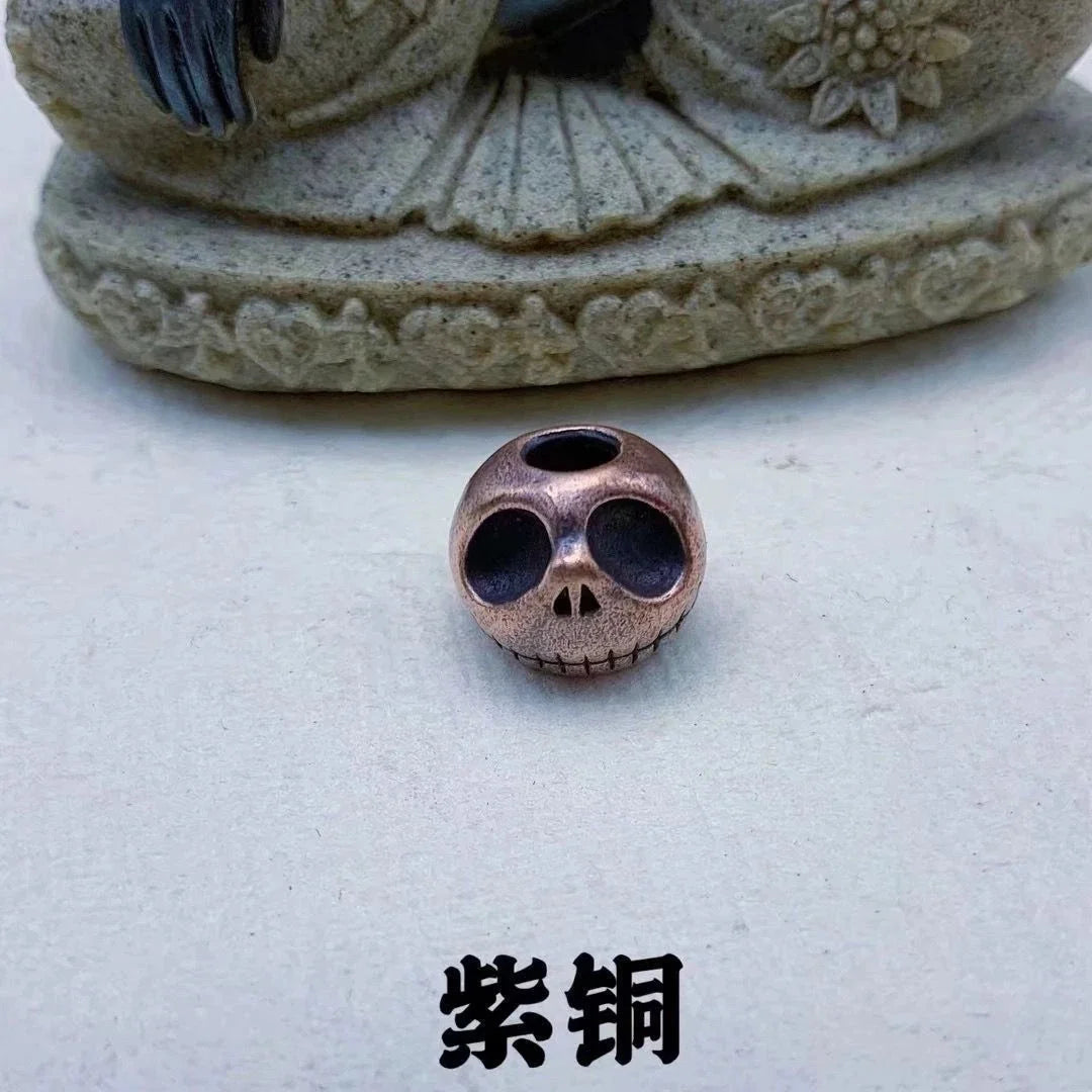 1PC Pumpkin Lanyard Bead Skull Paracord Knife Beads  Solid Brass EDC Pendant 07FC0E-D4 - KOEEK [10]