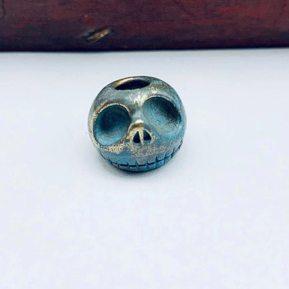 1PC Pumpkin Lanyard Bead Skull Paracord Knife Beads  Solid Brass EDC Pendant 07FC0E-D4 - KOEEK [7]