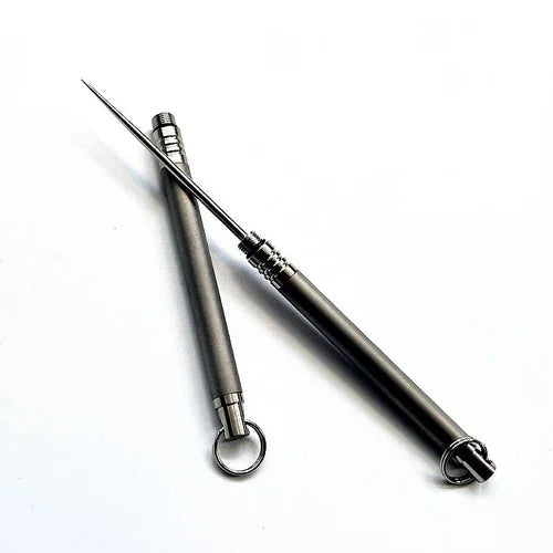 1PC Titanium Toothpick With Protective Case Holder Keychain EDC Multi Tool Gift 07FC0E-D4 - KOEEK [2]