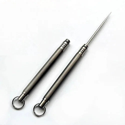 1PC Titanium Toothpick With Protective Case Holder Keychain EDC Multi Tool Gift 07FC0E-D4 - KOEEK [3]