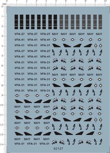 1/144 F/A-18E/F Hornet VFA-27 Royal Maces VFA-41 Black Aces Water Slide Decal 07FC0E-D4 - KOEEK [1]