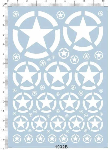 1/16 1/35 1/72 US Army Star Military Vehicle Tank Model Kit Water Decal White 07FC0E-D4 - KOEEK [1]