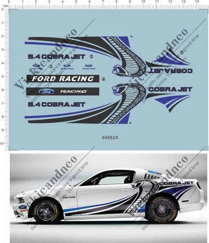 1/24 1/25 Scale REVELL GT500 TG500KR cobra jet ford racing Model Kit Water Decal 07FC0E-D4 - KOEEK [1]