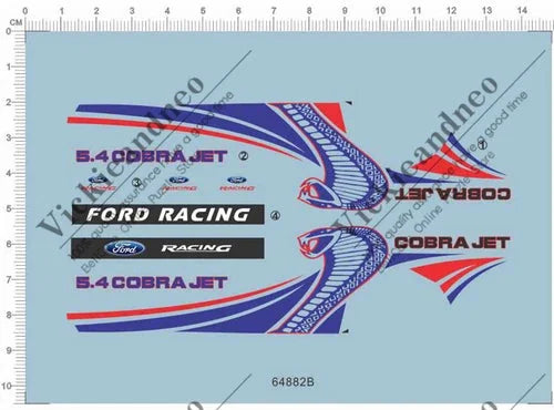 1/25 REVELL GT500 TG500KR cobra jet ford racing blue Model Kit Water Slide Decal 07FC0E-D4 - KOEEK [1]