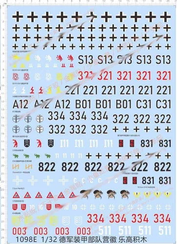 1/32 WWII GERMAN VIKING Wiking Italy Folgore Tank Panzer Markings Water Decal 07FC0E-D4 - KOEEK [1]