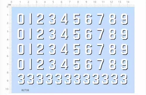 1/350 0-9 Ship Hull Numbers Markings Military Boat Model Kit Water Slide Decal 07FC0E-D4 - KOEEK [1]