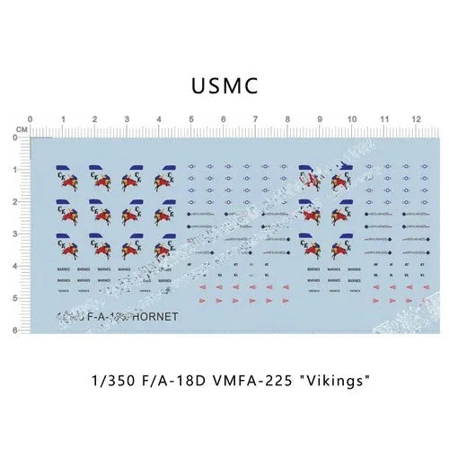 1/350 F/A-18D Hornet VMFA-225 Vikings Boxer LHD-4 Carrier aircraft Water Decal 07FC0E-D4 - KOEEK [1]