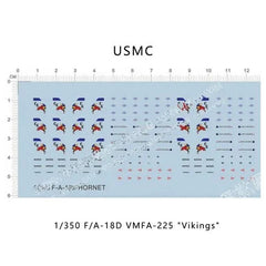 1/350 F/A-18D Hornet VMFA-225 Vikings Boxer LHD-4 Carrier aircraft Water Decal 07FC0E-D4 - KOEEK [1]