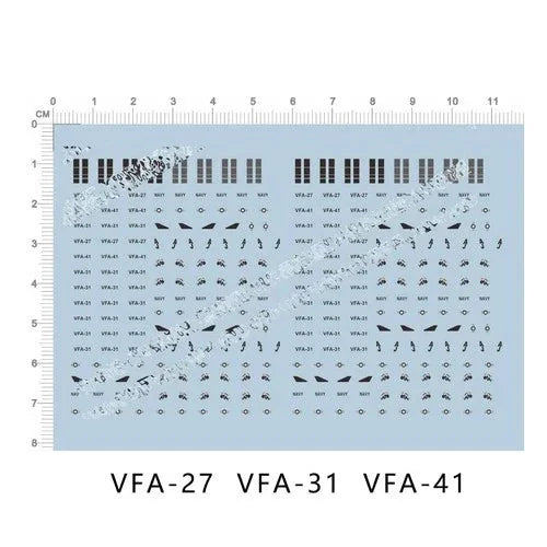 1/350 USN F/A-18F Hornet VFA-27 VFA-31 VFA-41 CVW-5 Carrier aircraft Water Decal 07FC0E-D4 - KOEEK [1]