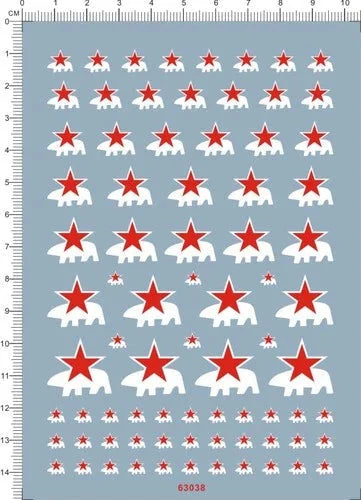 1/35 1/72 Russian Soviet Union USSR Red Star White Bear Tank Panzer Water Decal 07FC0E-D4 - KOEEK [1]