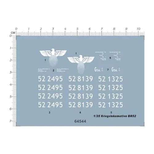 1/35 Kriegslokomotive BR52 steam locomotive Model Kit Water Slide Decal 07FC0E-D4 - KOEEK [1]