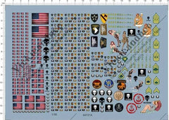 1/35 Scale helmet All Size USA flag brassard collar badge Model Kit Water Decal 07FC0E-D4 - KOEEK [1]