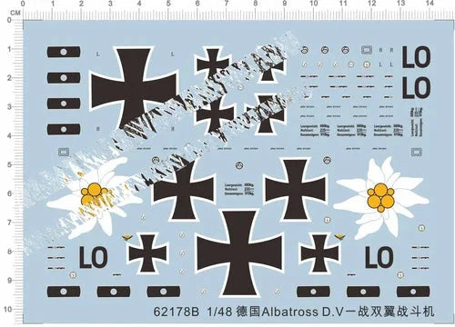 1/48 German Albatross D.V WWI Fighter Model Kit Water Slide Decal 07FC0E-D4 - KOEEK [1]