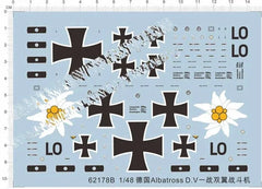 1/48 German Albatross D.V WWI Fighter Model Kit Water Slide Decal 07FC0E-D4 - KOEEK [1]