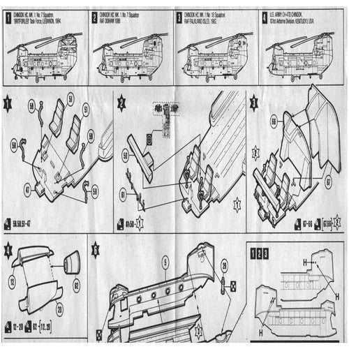 1/72 Chinook HC Mk.1 CH-47D transport Helicopter RAF Markings Water Slide Decal 07FC0E-D4 - KOEEK [2]