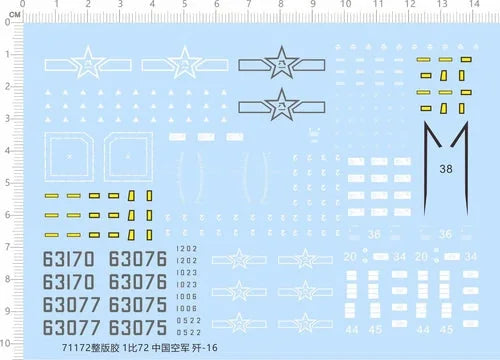 1/72 PLAAF Chinese Air Force J-16 fighter jet Model Markings Water Slide Decal 07FC0E-D4 - KOEEK [1]