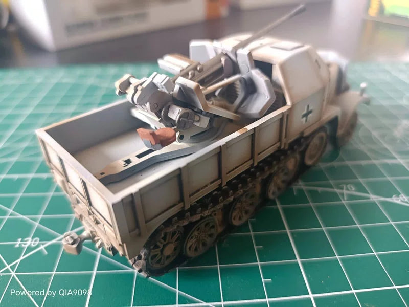 1:72 Scale WWII German Sd .Kfz.7/2 Flak37 Antiaircraft Gun Winter Painting Model 07FC0E-D4 - KOEEK [6]