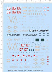 1/72 US USN F/A-18A/C/D VFC-12 AMBUSH VFA-204 River Rattlers Fighter Water Decal 07FC0E-D4 - KOEEK [1]