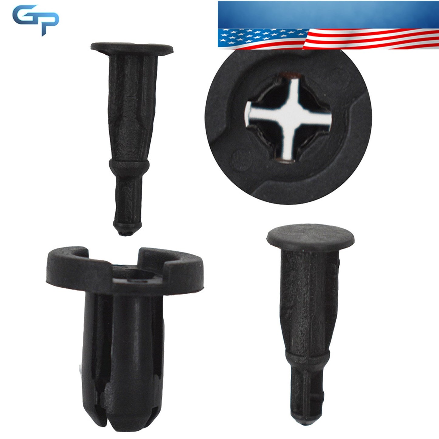 10010mm Clips Plastic Push Type Rivet Retainer Fastener Bumper Pin For Honda