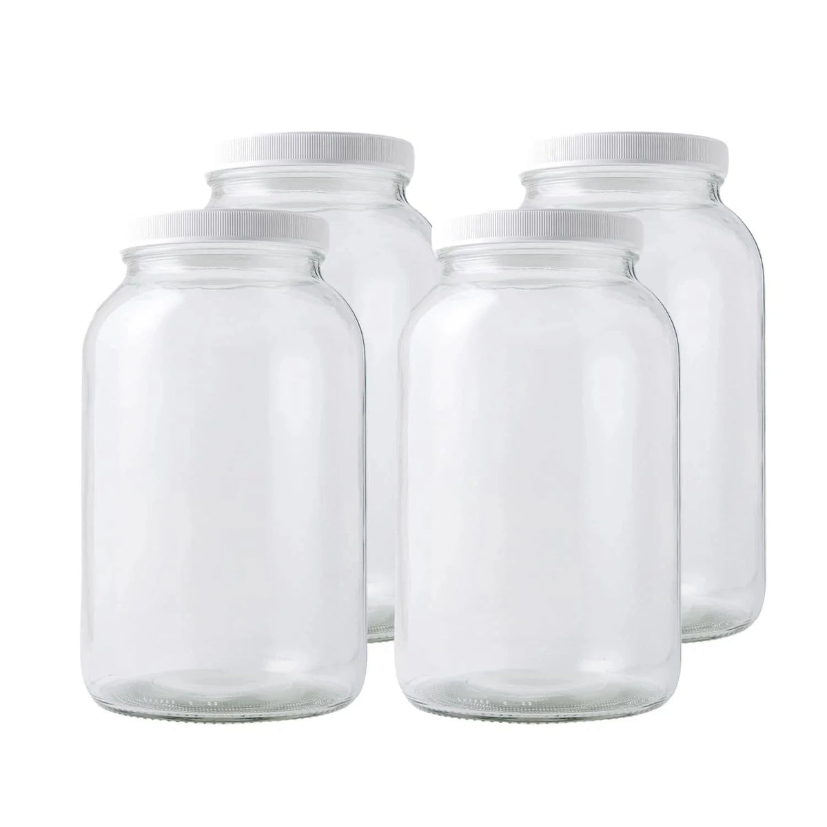 1 Gallon Wide Mouth Glass Bottles with Lids (Set of 4) 07FC0E-D4 - KOEEK [1]