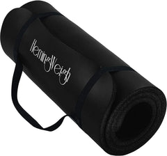 1 Inch Extra Thick Non-Slip Yoga Mat - Exercise Mat for Home Workouts, Black 07FC0E-D4 - KOEEK [1]
