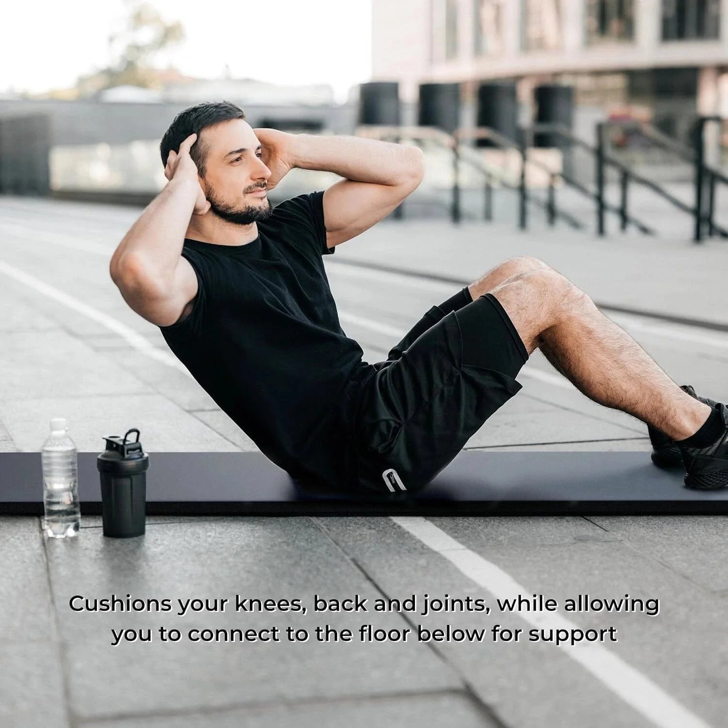1 Inch Extra Thick Non-Slip Yoga Mat - Exercise Mat for Home Workouts, Black 07FC0E-D4 - KOEEK [6]