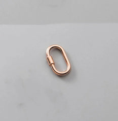 1 PC 925 Sterling Silver Oval Link Lock Enhancer Bail Carabiner Clasp Connector 07FC0E-D4 - KOEEK [2]