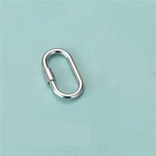 1 PC 925 Sterling Silver Oval Link Lock Enhancer Bail Carabiner Clasp Connector 07FC0E-D4 - KOEEK [5]