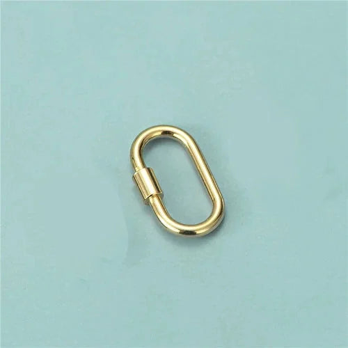 1 PC 925 Sterling Silver Oval Link Lock Enhancer Bail Carabiner Clasp Connector 07FC0E-D4 - KOEEK [6]