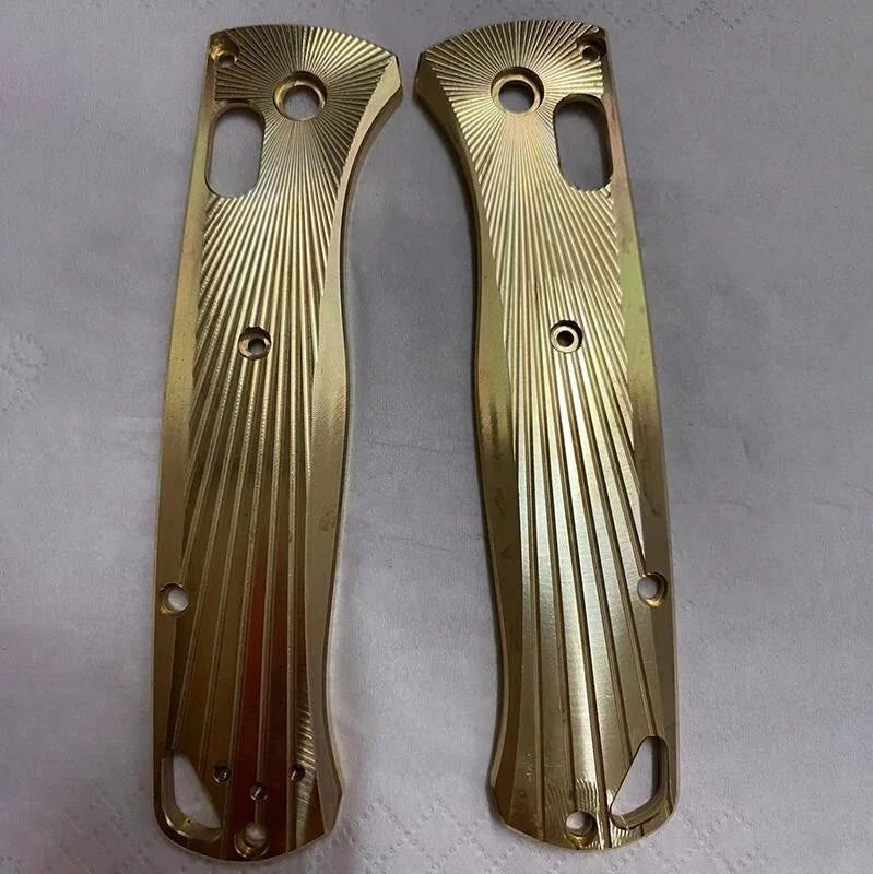1 Pair Brass Grip Handle Scales for Benchmade Bugout 535  folding knife 07FC0E-D4 - KOEEK [1]
