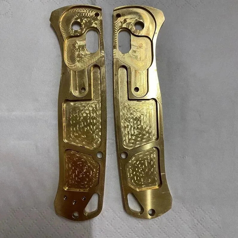 1 Pair Brass Grip Handle Scales for Benchmade Bugout 535  folding knife 07FC0E-D4 - KOEEK [2]