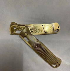 1 Pair Brass Grip Handle Scales for Benchmade Bugout 535  folding knife 07FC0E-D4 - KOEEK [3]