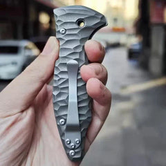 1 Set Titanium Handle Scales+N690 Stainless Steel Blade for Spyderco Yojimbo 07FC0E-D4 - KOEEK [2]