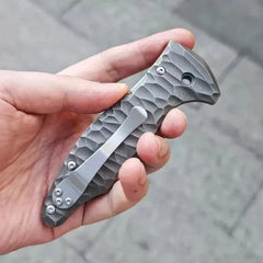 1 Set Titanium Handle Scales+N690 Stainless Steel Blade for Spyderco Yojimbo 07FC0E-D4 - KOEEK [3]