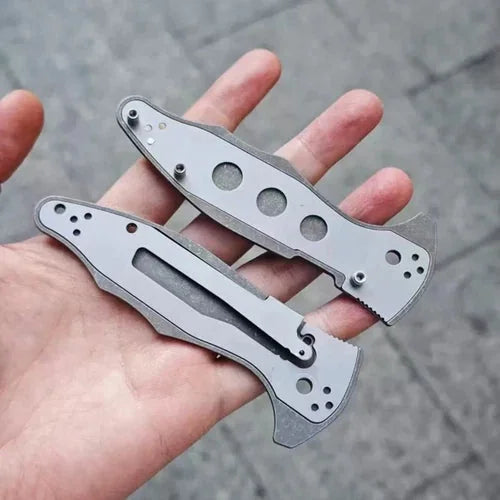 1 Set Titanium Handle Scales+N690 Stainless Steel Blade for Spyderco Yojimbo 07FC0E-D4 - KOEEK [5]