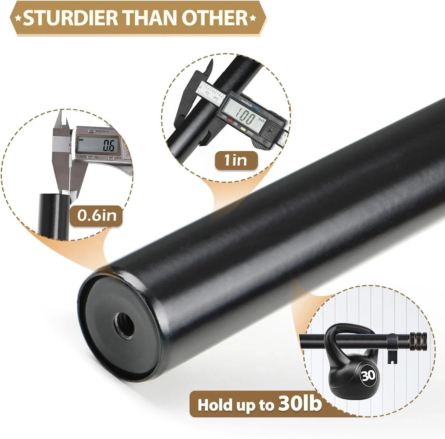 1-inch double curtain rod, length range 36 to 72 inches (3 to 6 feet) 07FC0E-D4 - KOEEK [6]