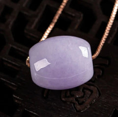 1pc Purple Violet Natural Jade Pendant Circle Bead Necklace Women Gift 07FC0E-D4 - KOEEK [4]