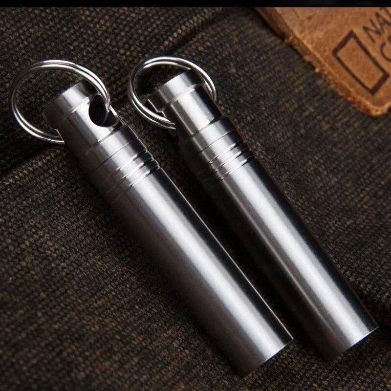 1pcs Titanium Alloy Keychain Waterproof Box Sealed Container Outdoor Storage EDC 07FC0E-D4 - KOEEK [10]