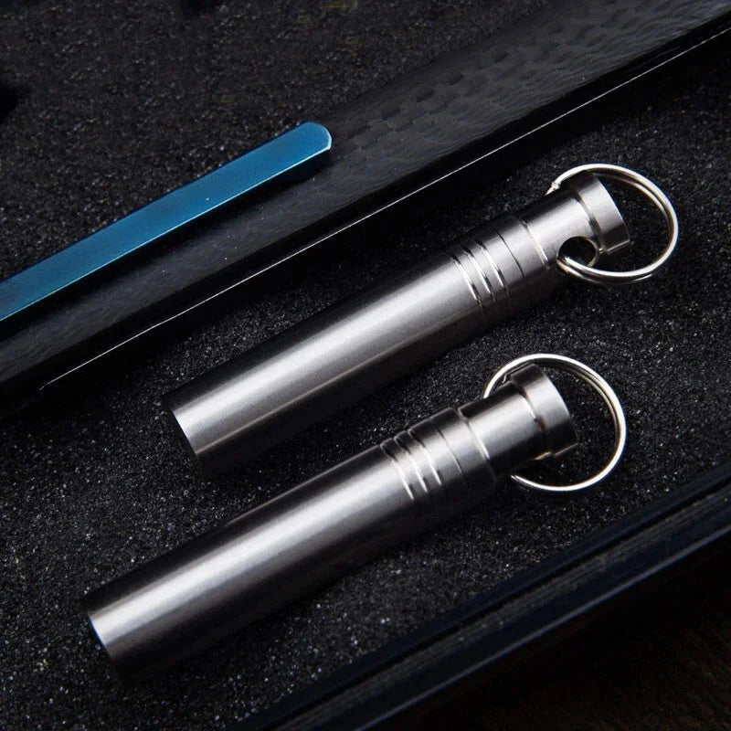 1pcs Titanium Alloy Keychain Waterproof Box Sealed Container Outdoor Storage EDC 07FC0E-D4 - KOEEK [8]